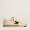 V-Star LTD da donna con stella in pelle scamosciata nera e scritta ricamata