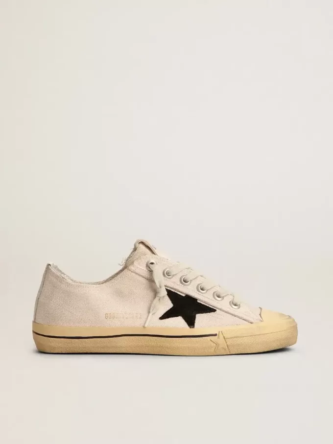 V-Star LTD da donna con stella in pelle scamosciata nera e scritta ricamata