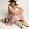 V-Star LTD da donna con stella in pelle scamosciata nera e scritta ricamata