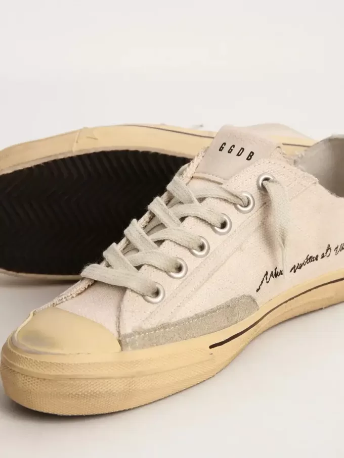 V-Star LTD da donna con stella in pelle scamosciata nera e scritta ricamata