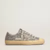V-Star LTD da donna in glitter argento con stella in pelle scamosciata grigio ghiaccio