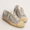 V-Star LTD da donna in glitter argento con stella in pelle scamosciata grigio ghiaccio