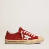 V-Star LTD da uomo in pelle scamosciata rosso scuro con stella argentata e linguetta sul tallone