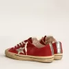 V-Star LTD da uomo in pelle scamosciata rosso scuro con stella argentata e linguetta sul tallone