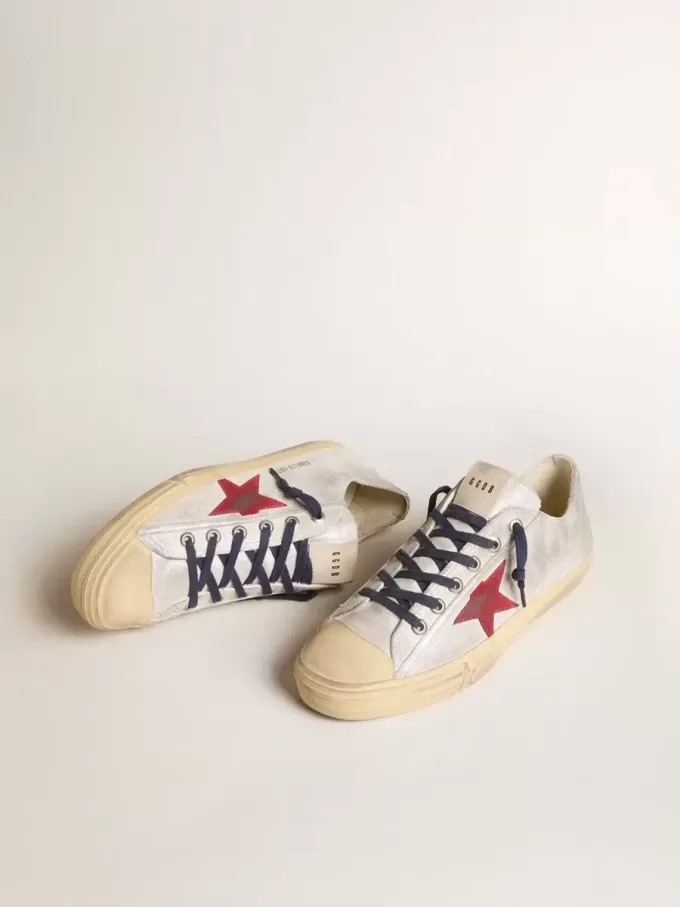 V-Star LTD da uomo in pelle scamosciata metallizzata argento con stella in pelle scamosciata rossa V-Star LTD da uomo in pelle scamosciata metallizzata argento con stella in pelle scamosciata rossa