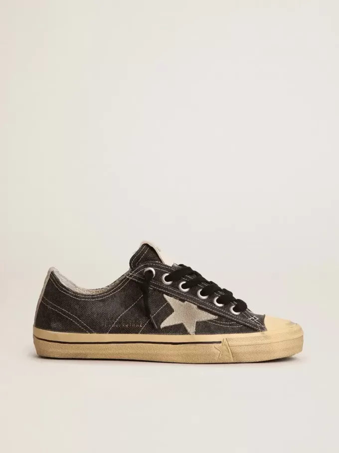 V-Star LTD da uomo in tela nera con stella e tallone grigio ghiaccio