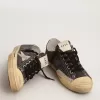 V-Star LTD da uomo in tela nera con stella e tallone grigio ghiaccio