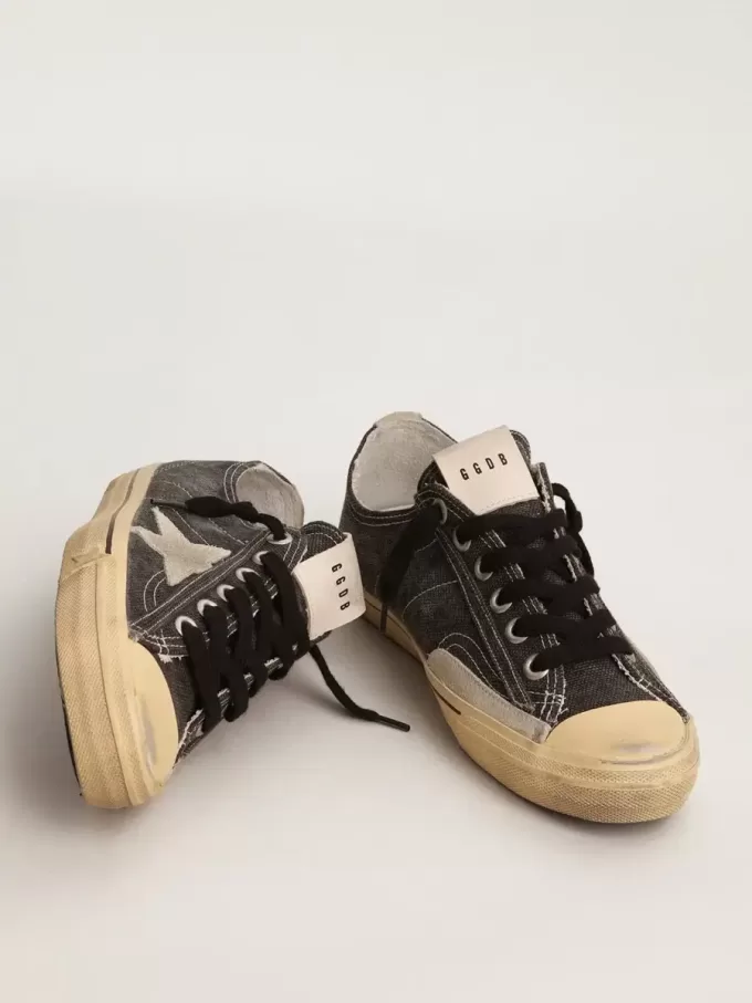 V-Star LTD da uomo in tela nera con stella e tallone grigio ghiaccio