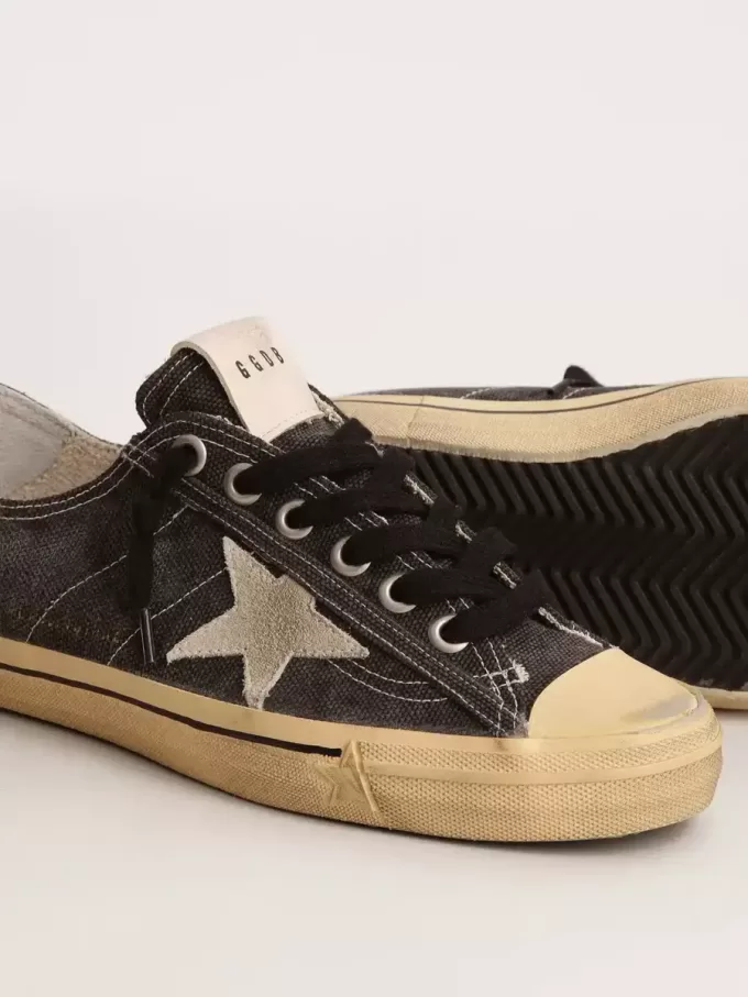 V-Star LTD da uomo in tela nera con stella e tallone grigio ghiaccio