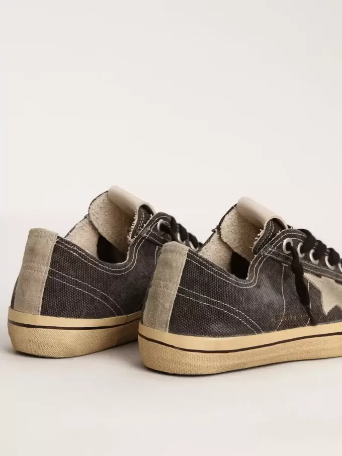 V-Star LTD da uomo in tela nera con stella e tallone grigio ghiaccio