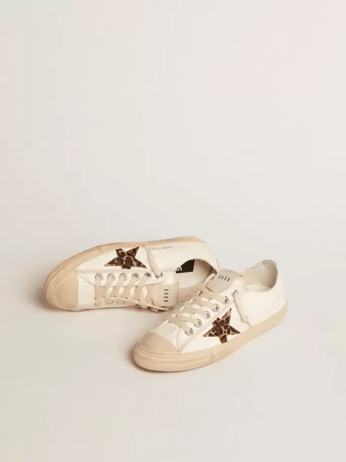 V-Star LTD in nappa con stella in pelle di cavallino e linguetta argentata sul tallone