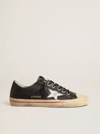 V-Star LTD in pelle blu con stella in pelle metallizzata argento