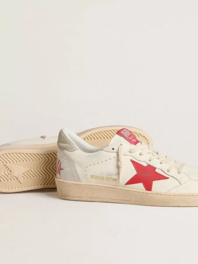 Valentine’s Day Women’s Ball Star con stella in pelle rossa e scritta Swarovski rossa