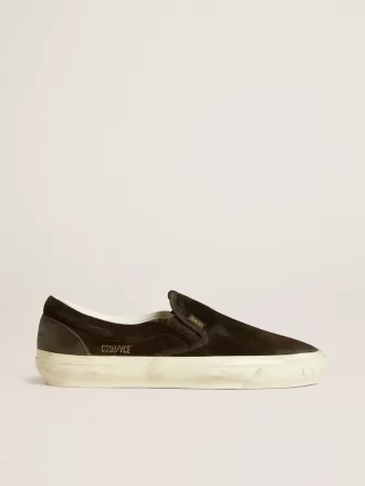VCE Penstar da donna in pelle scamosciata nera con tallone in pelle nera