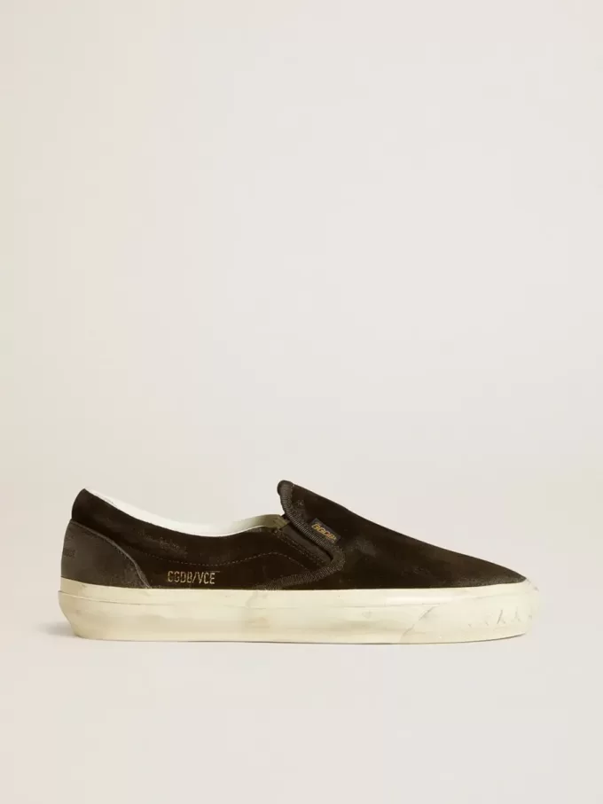 VCE Penstar da donna in pelle scamosciata nera con tallone in pelle nera