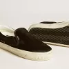 VCE Penstar da donna in pelle scamosciata nera con tallone in pelle nera