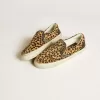 VCE Penstar da uomo in pelle di pony con stampa leopardata e linguetta sul tallone in pelle nera