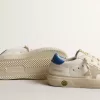 White May Teen con stella in pelle scamosciata grigia e linguetta blu sul tallone