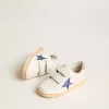 Young Ball Star con stella blu glitterata e linguetta sul tallone in pelle scamosciata beige
