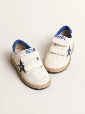 Young Ball Star con stella e linguetta sul tallone in pelle blu metallizzata