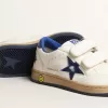 Young Ball Star con stella e linguetta sul tallone in pelle blu metallizzata