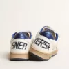 Young Ball Star con stella e linguetta sul tallone in pelle blu metallizzata
