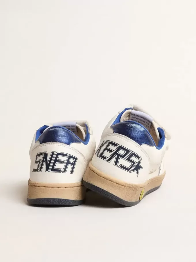 Young Ball Star con stella e linguetta sul tallone in pelle blu metallizzata