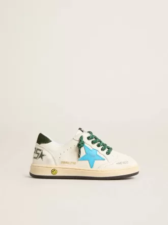 Young Ball Star con stella turchese e linguetta sul tallone in pelle scamosciata verde