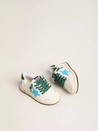 Young Ball Star con stella turchese e linguetta sul tallone in pelle scamosciata verde