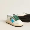 Young Ball Star con stella turchese e linguetta sul tallone in pelle scamosciata verde