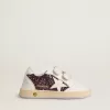 Young Ball Star in glitter viola con stella in pelle bianca e linguetta sul tallone