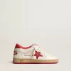Young Ball Star in nappa con stella e linguetta sul tallone in pelle rossa