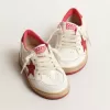 Young Ball Star in nappa con stella e linguetta sul tallone in pelle rossa
