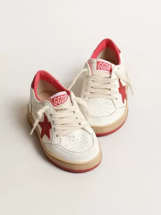 Young Ball Star in nappa con stella e linguetta sul tallone in pelle rossa