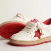 Young Ball Star in nappa con stella e linguetta sul tallone in pelle rossa