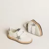 Young Ball Star in nappa con stella glitterata argento e linguetta sul tallone