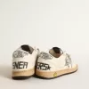 Young Ball Star in nappa con stella glitterata argento e linguetta sul tallone
