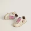 Young Ball Star in pelle scamosciata color perla con stella in pelle e linguetta sul tallone