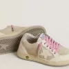 Young Ball Star in pelle scamosciata color perla con stella in pelle e linguetta sul tallone