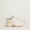 Young Lightstar in pelle bianca e mesh con stella in pelle bianca