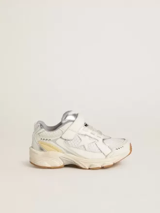 Young Lightstar in pelle bianca e mesh con stella in pelle bianca