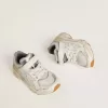 Young Lightstar in pelle bianca e mesh con stella in pelle bianca