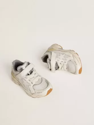 Young Lightstar in pelle bianca e mesh con stella in pelle bianca