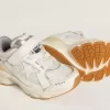 Young Lightstar in pelle bianca e mesh con stella in pelle bianca