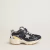 Young Lightstar in pelle blu e rete con stella in pelle grigia