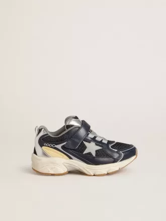 Young Lightstar in pelle blu e rete con stella in pelle grigia
