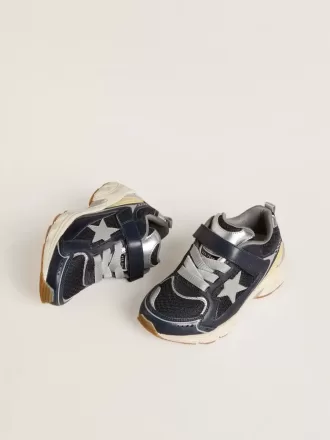 Young Lightstar in pelle blu e rete con stella in pelle grigia