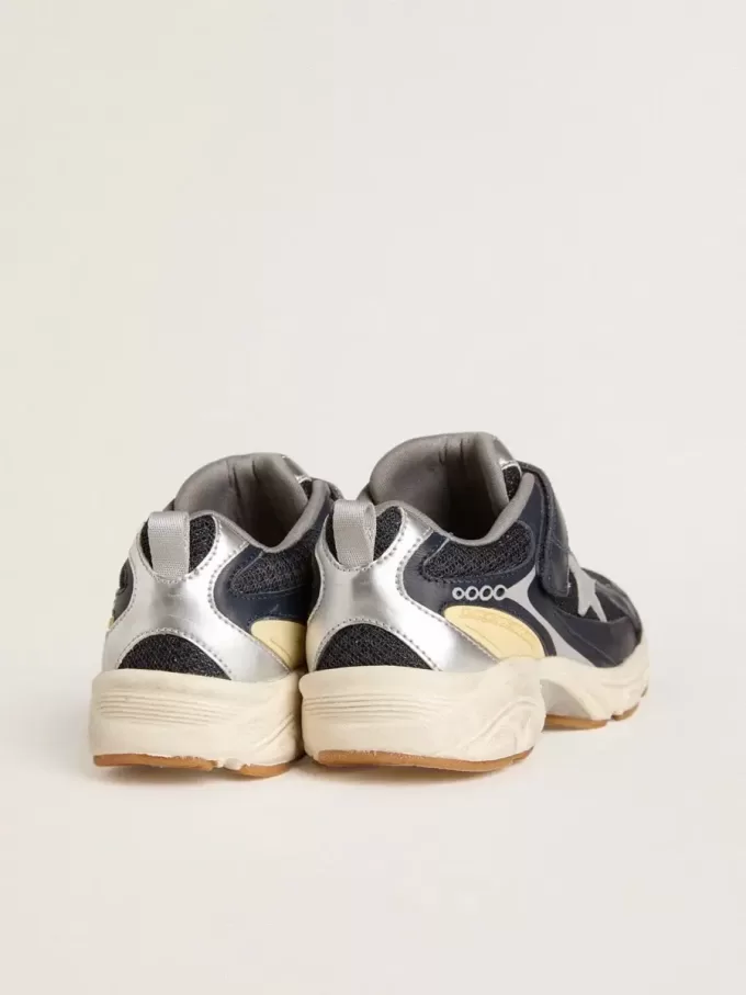Young Lightstar in pelle blu e rete con stella in pelle grigia