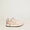 Young Marathon in nylon rosa con stella stampata e linguetta in pelle sul tallone