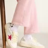 Young May con stella glitterata fucsia e linguetta sul tallone in pelle metallizzata